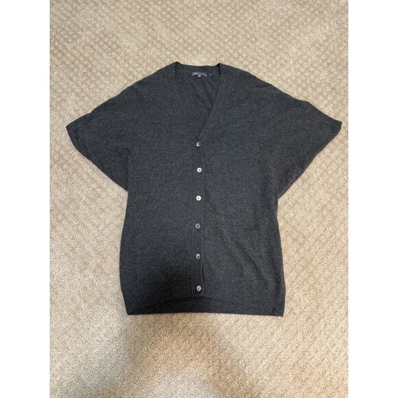 Vince Gray Small Cashmere Button-Up Short Sleeve Kimono Dolman Sweater Cardigan - Picture 12 of 16
